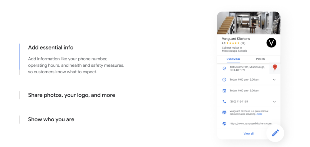 Complete information on Google Business Profile - Screenshot 